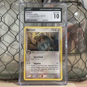 CGC Gem Mint 10 Noctowl Pokémon (2005) EX Unseen Forces - 43/115